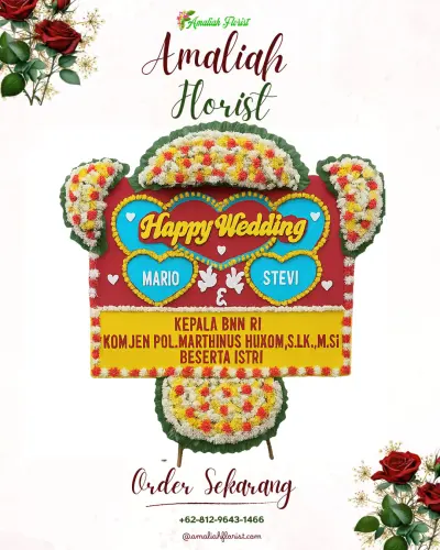 Karangan Papan Bunga Pernikahan di Sepanjang
